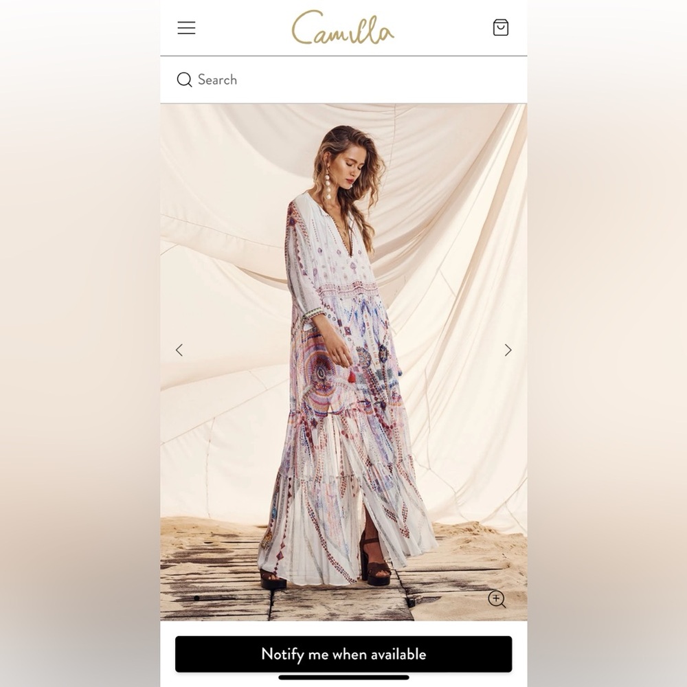 Camilla Long Gathered Panel Dress